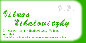 vilmos mihalovitzky business card